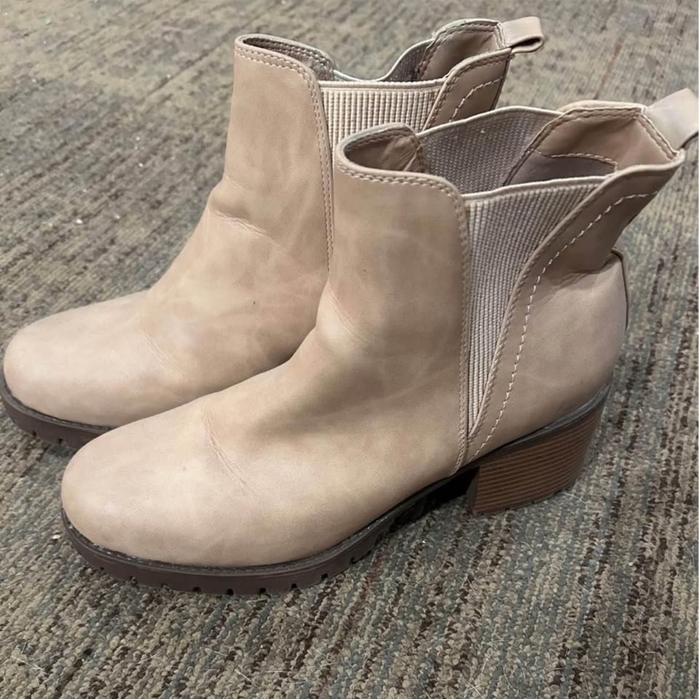 Buckle Beige Ankle Booties